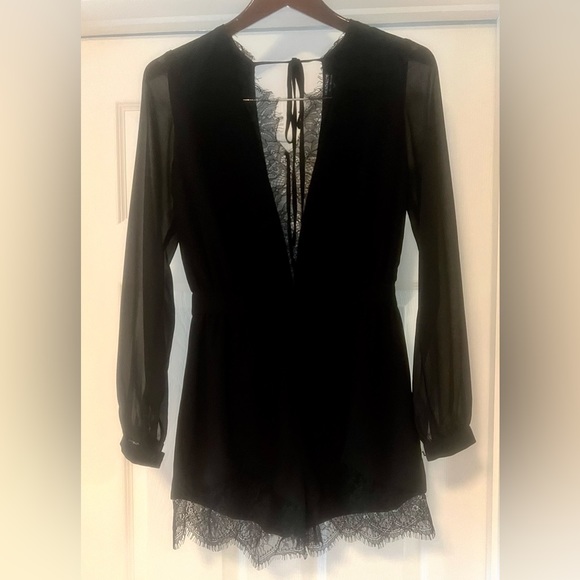 Black Lace Romper By Hommage - Size Small - Picture 3 of 5